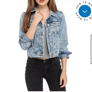 Women's Free People Rumors Blue Denim Jacket